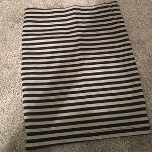 black & light gray striped high-waisted mini skirt size small